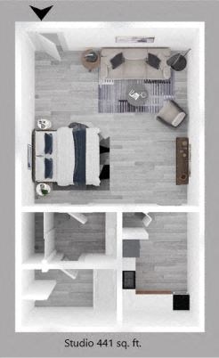 Studio floor plan.